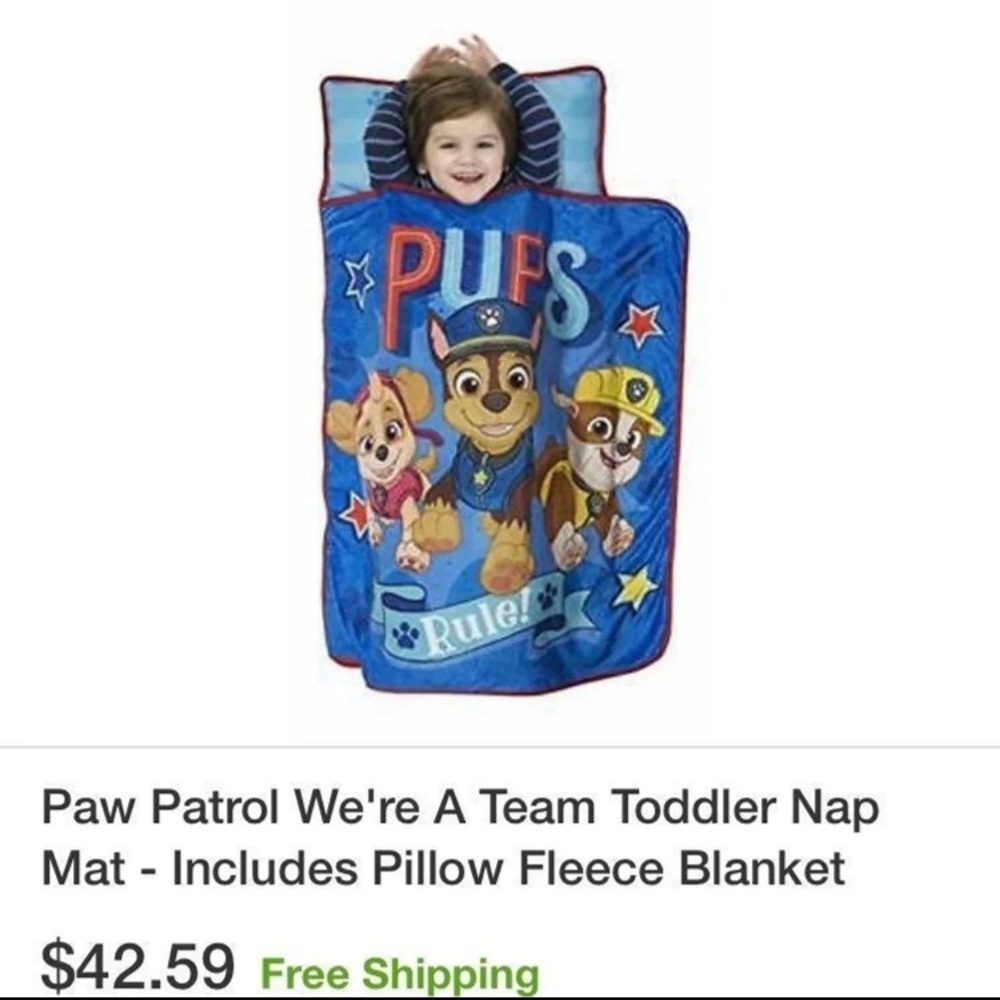 NWOT Boy Paw Patrol Nap Mat